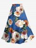 Tenue de plage hawaïenne assortie pour couples avec imprimé feuilles et fleurs - Rose clair 