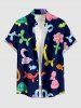 Balloon Flower Animals Print Buttons Pocket Hawaii Shirt For Men -  