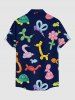 Balloon Flower Animals Print Buttons Pocket Hawaii Shirt For Men -  