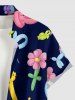 Balloon Flower Animals Print Buttons Pocket Hawaii Shirt For Men -  