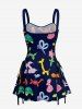 Robe débardeur Hawaii à lacets, imprimé animaux Fleur ballon - Bleu profond S