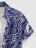 Chemise pour homme à boutons, motif coquille de noix de coco, casquette marine, ancre et vagues marines, imprimé Hawaii croisière, avec poche poitrine - Bleu XL