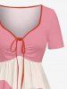 Robe trapèze resserrée à imprimé flamant rose Hawaii - Rose clair XXS