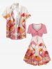 Robe trapèze froncée à imprimé flamant rose Hawaii - Rose clair S