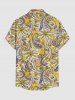 Coconut Tree Flower Paisley Print Hawaii Button Pocket Shirt For Men -  