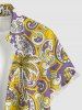Coconut Tree Flower Paisley Print Hawaii Button Pocket Shirt For Men -  