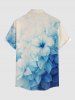 Chemise hawaïenne pour homme à motif ombré de fleurs d'hibiscus et feuilles, avec poche et boutons - Bleu 5XL