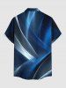 Curve Galaxy Glitter 3D Print Boutons Poche Chemise Hawaïenne Pour Homme - Bleu profond 6XL