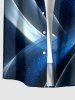 Curve Galaxy Glitter 3D Print Boutons Poche Chemise Hawaïenne Pour Homme - Bleu profond 6XL