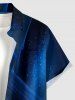 Curve Galaxy Glitter 3D Print Boutons Poche Chemise Hawaïenne Pour Homme - Bleu profond 6XL