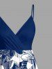 Flowers Print Surplice Hawaii Cami Dress -  