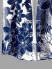 Flowers Print Buttons Pocket Hawaii Shirt For Men -  