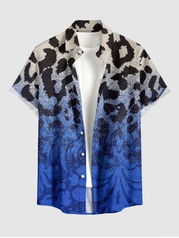 Chemise hawaïenne à poche boutonnée avec imprimé léopard ombre pour homme
