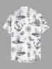 Tenue assortie pour couple - Hawaii Beach - Imprimé croisière avec bateau, safran, ancre, phare - Blanc 