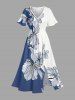 Flower Leaf Print Matching Hawaii Beach Outfit For Couples -  