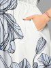 Flower Leaf Print Matching Hawaii Beach Outfit For Couples -  