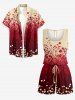 Matching Hawaii Shirt and Romper Beach Outfit Flower Blossom Print For Couples -  