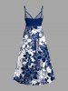 Tenue de plage hawaïenne assortie imprimé fleurs pour couple - Bleu profond 