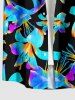 Ombre Flower Print Matching Hawaii Beach Outfit For Couples -  