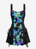 Ombre Flower Print Matching Hawaii Beach Outfit For Couples -  