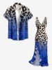 Ombre Leopard Print Matching Hawaii Beach Outfit For Couples -  