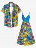 Hibiscus Flower Ethnic Graphic Print Matching Hawaii Beach Outfit For Couples -  