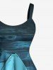 Robe trapèze imprimé requin de mer Hawaï - Paon Bleu 1X
