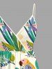 Robe trapèze Hawaii à imprimé feuilles tropicales et perroquet - café lumière 5X