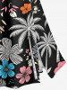 Coconut Tree Flower Leaf Print Hawaii Split A Line Skirt -  