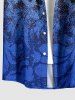 Chemise hawaïenne à poche boutonnée à imprimé léopard ombré pour homme - Bleu 5XL
