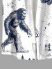 Fire Flame Tree Ape Print Buttons Pocket Hawaii Shirt For Men -  