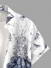 Fire Flame Tree Ape Print Buttons Pocket Hawaii Shirt For Men -  