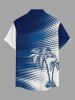 Matching Hawaii Shirt and Romper Beach Outfit Coconut Tree Colorblock Print for Couples -  