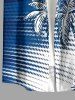 Matching Hawaii Shirt and Romper Beach Outfit Coconut Tree Colorblock Print for Couples -  