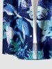 Flowers Leaf Print Matching Hawaii Beach Outfit For Couples -  