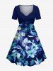 Flowers Leaf Print Matching Hawaii Beach Outfit For Couples -  