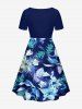 Flowers Leaf Print Matching Hawaii Beach Outfit For Couples -  