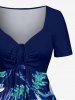 Flowers Leaf Print Matching Hawaii Beach Outfit For Couples -  