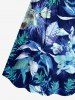 Flowers Leaf Print Matching Hawaii Beach Outfit For Couples -  