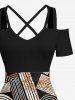African Printed Matching Couple Outfit Ethnic Geometric Graphic Hawaiian Set -  