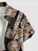 African Printed Matching Couple Outfit Ethnic Geometric Graphic Hawaiian Set -  