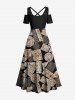 African Printed Matching Couple Outfit Ethnic Geometric Graphic Hawaiian Set -  