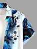 Tenue de plage hawaïenne assortie pour couples – Motif hibiscus à branches courbes - Bleu 
