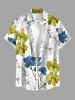 Tenue de plage hawaïenne assortie pour couple à imprimé fleurs et feuilles - Blanc 