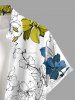 Tenue de plage hawaïenne assortie pour couple à imprimé fleurs et feuilles - Blanc 