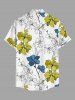 Tenue de plage hawaïenne assortie pour couple à imprimé fleurs et feuilles - Blanc 