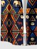 Elephant Animal Triangle Ethnic Pattern Print Matching Hawaii Beach Outfit For Couples -  