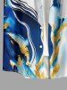 Chemise hawaïenne pour homme avec imprimé Ocean Current, boutons et poche - Bleu 6XL