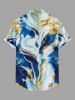 Chemise hawaïenne pour homme avec imprimé Ocean Current, boutons et poche - Bleu 6XL