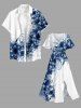 Robe midi hawaïenne à fente imprimé fleurs, feuilles et notes de musique - Bleu profond 5X